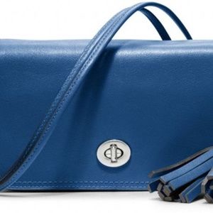 COACH Blue Legacy Leather Penny Crossbody Purse
